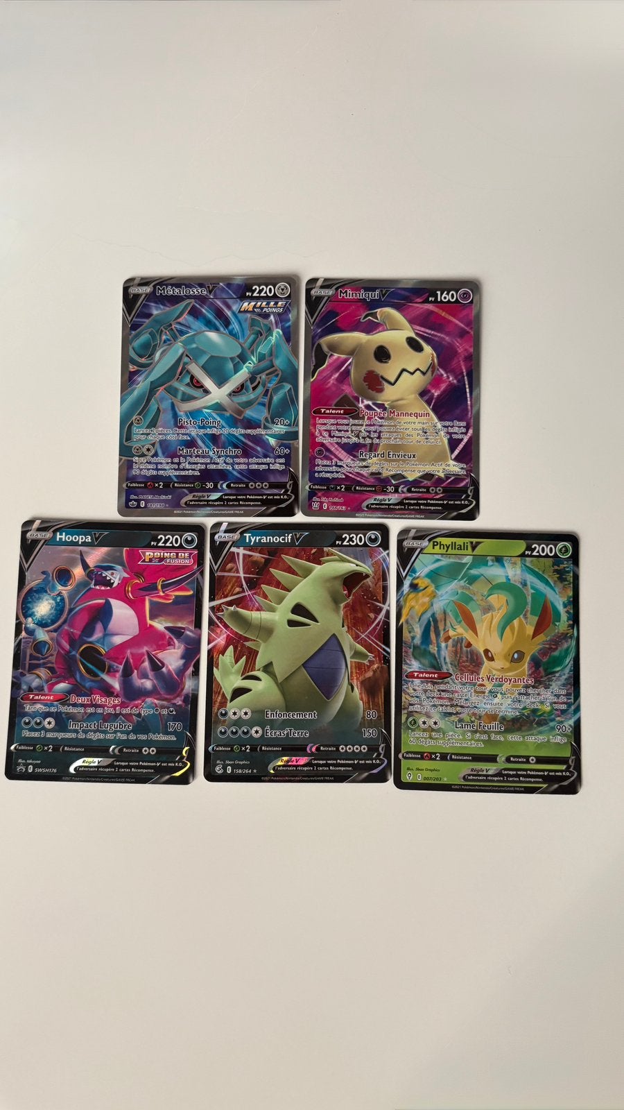 (Fr) 5 cartes, toutes en parfait état, Hobby & Loisirs créatifs, Enlèvement ou Envoi, Neuf, Cartes en vrac, Foil