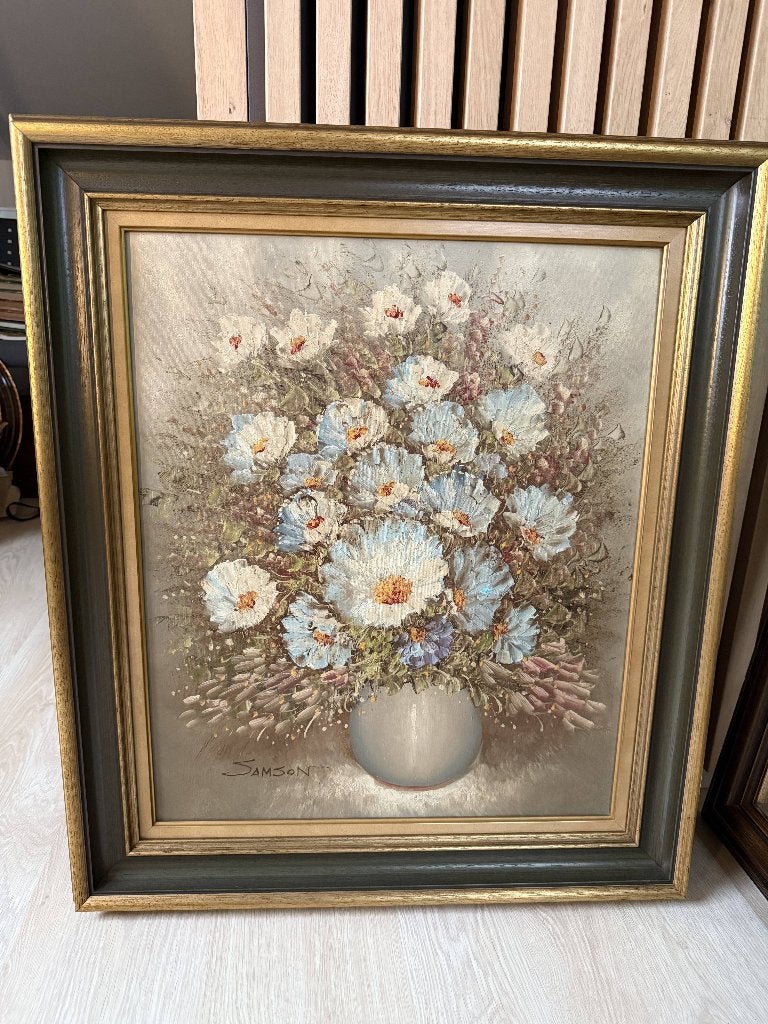 Stilleven vaas met bloemen door Eddy Samson, Antiquités & Art, Art | Peinture | Classique, Enlèvement
