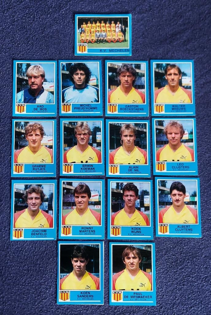 15 versch. Panini stickers voetbal ' FB 1987 - KV Mechelen ', Ophalen of Verzenden, Nieuw, Poster, Plaatje of Sticker