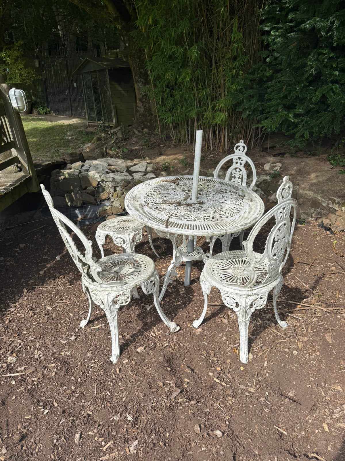 Tuinsetje in aluminium, Tuin en Terras, Tuinsets en Loungesets, Ophalen, Gebruikt