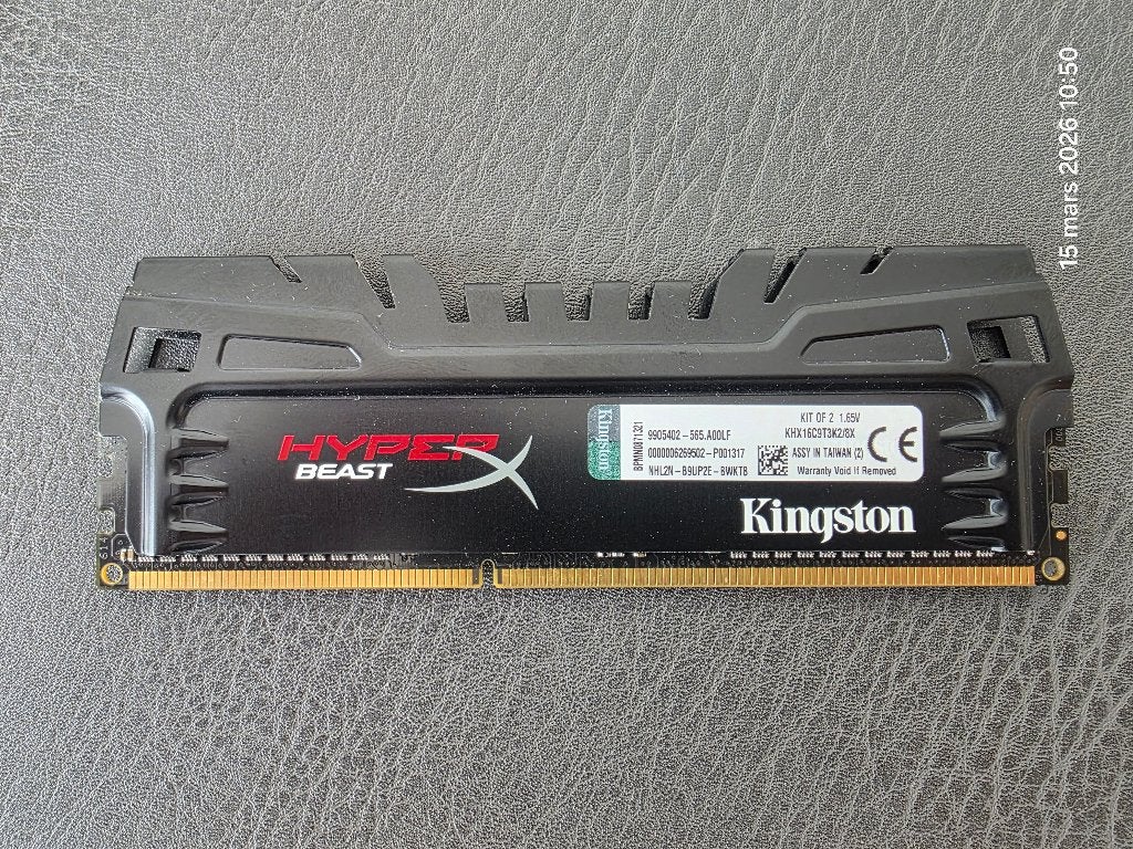Kingston HyperX Beast Mémoire RAM 8 Go 1600 MHZ DDR3, DDR3, Enlèvement, Utilisé, Desktop