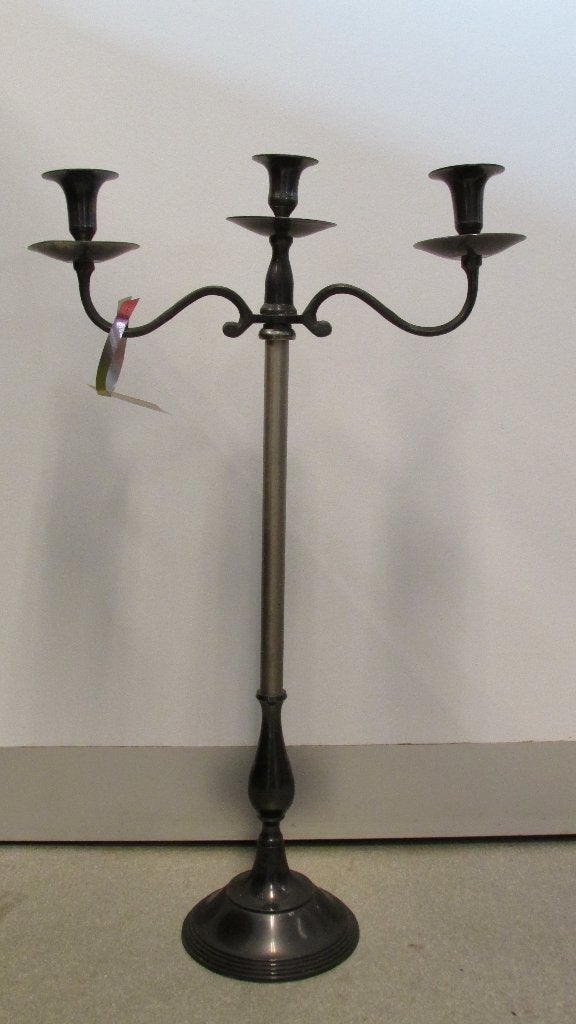 Verzilverde kandelaar 3 kaarsen, 64 cm, Nieuw, Ophalen of Verzenden, Metaal