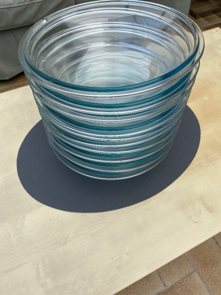 10 glazen kommen 28 cm doormeter, Ophalen, Klassiek, Kom(men), Glas