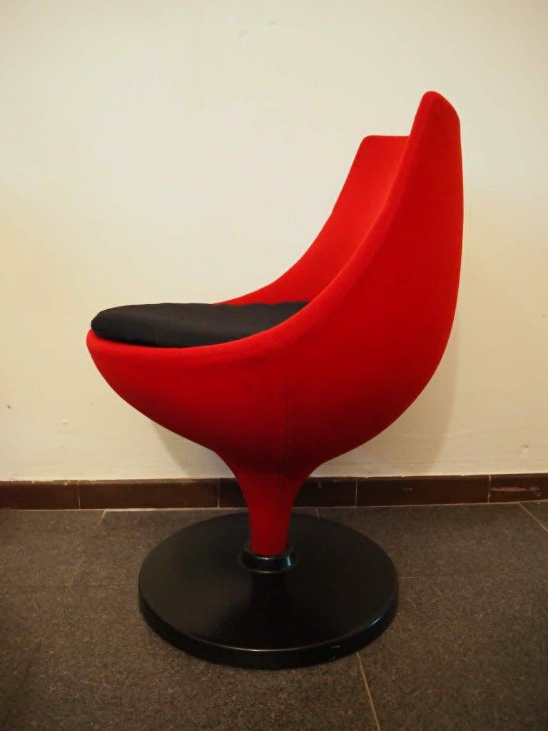 Space Age design kuipstoel, Polaris stoel 1960s, Zo goed als nieuw, Stof, Eén, Ophalen