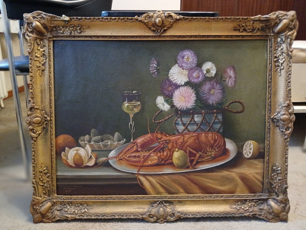 Schilderij Van Harneveldt, Enlèvement, Cadre spécial, Nature morte