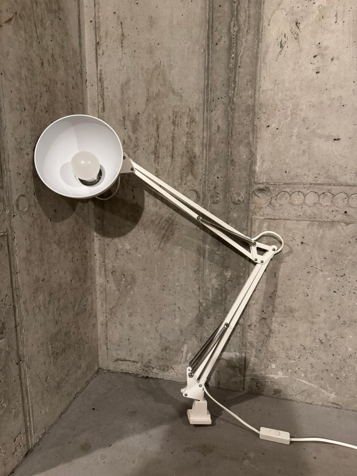 Industriële bureaulampen wit, Ophalen, Bureaulamp, Verstelbaar, Wit