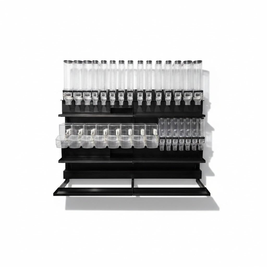 Noten / snoep dispenser - 2.5 meter breed - extra bakken, Ophalen