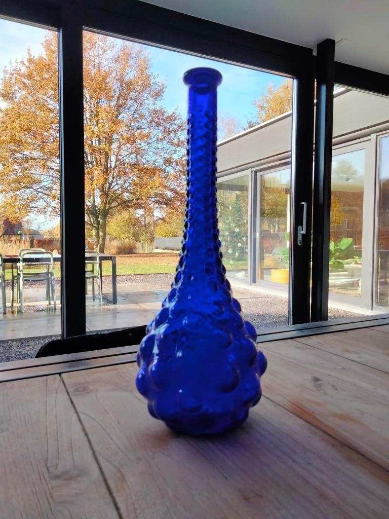 Vintage bubble vaas glas Empoli ? Italy, Ophalen of Verzenden, Huis en Inrichting