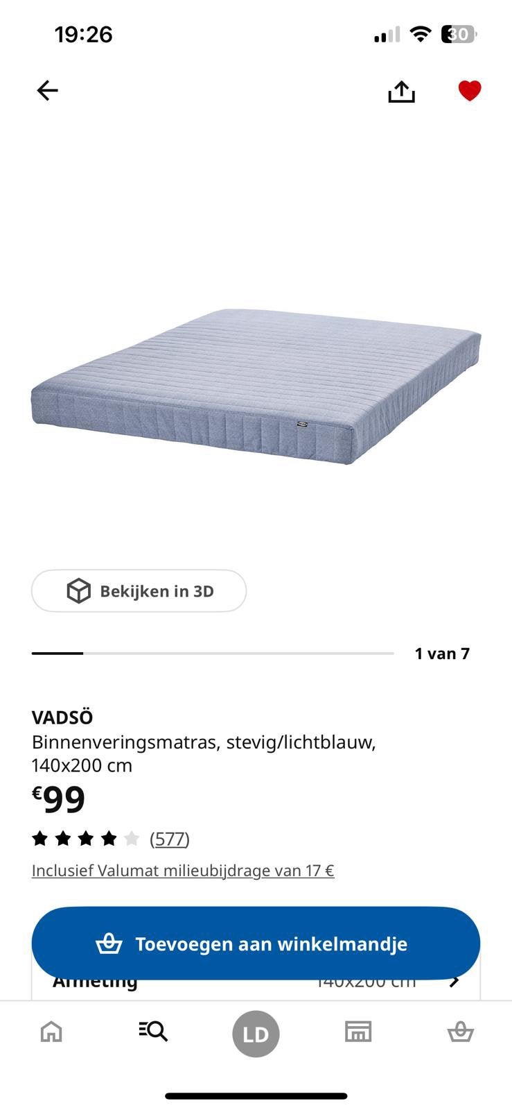 Matelas, Enlèvement, Comme neuf, Matelas