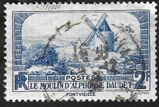 1 Postzegel Frankrijk 1936 Lettres de mon moulin, Ophalen of Verzenden, Gestempeld
