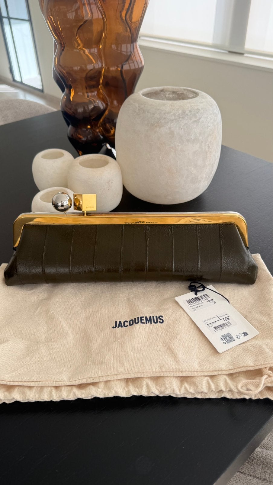 Jacquemus la salon pochette khaki, Ophalen of Verzenden, Nieuw, Groen