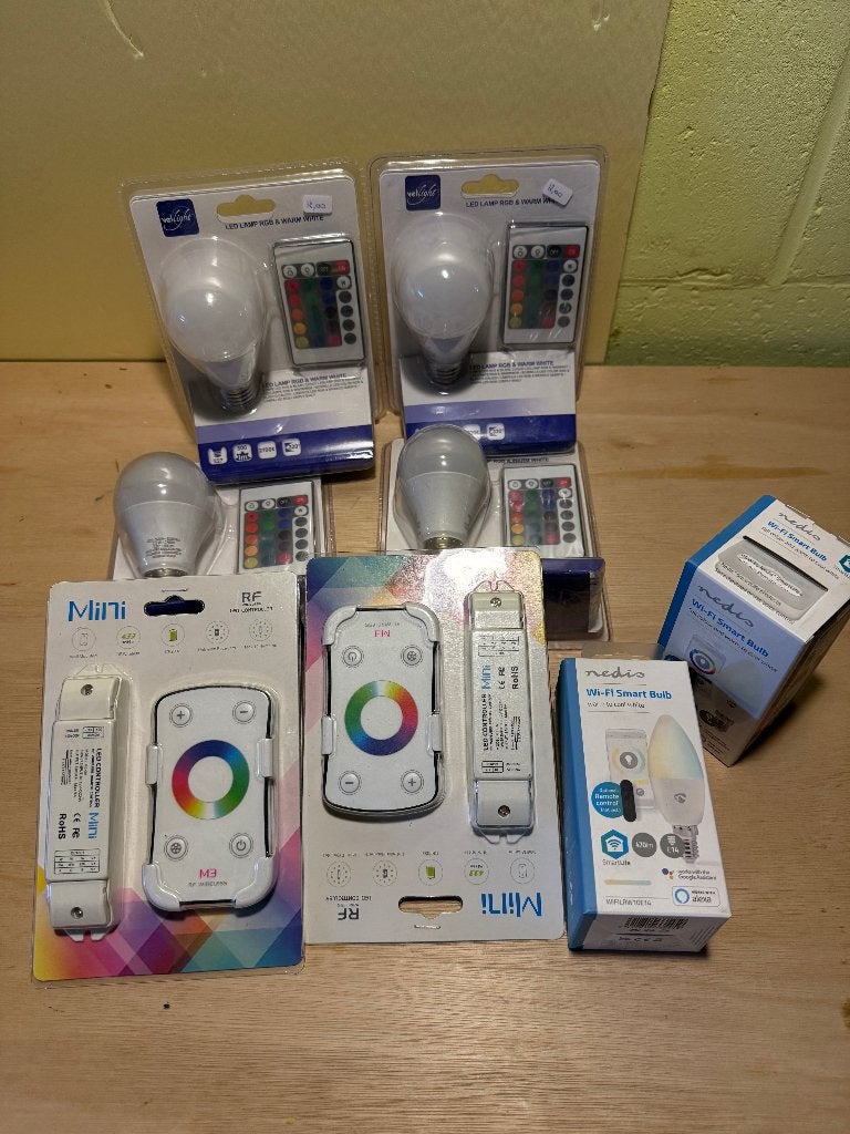 Lot diverse lampen LED, ontladings, RGB, etc, Ophalen of Verzenden, Nieuw, Licht, Kleur
