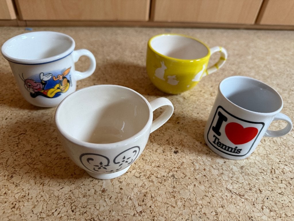 4 leuke kopjes, Ophalen of Verzenden, Nieuw, Steen, Mok