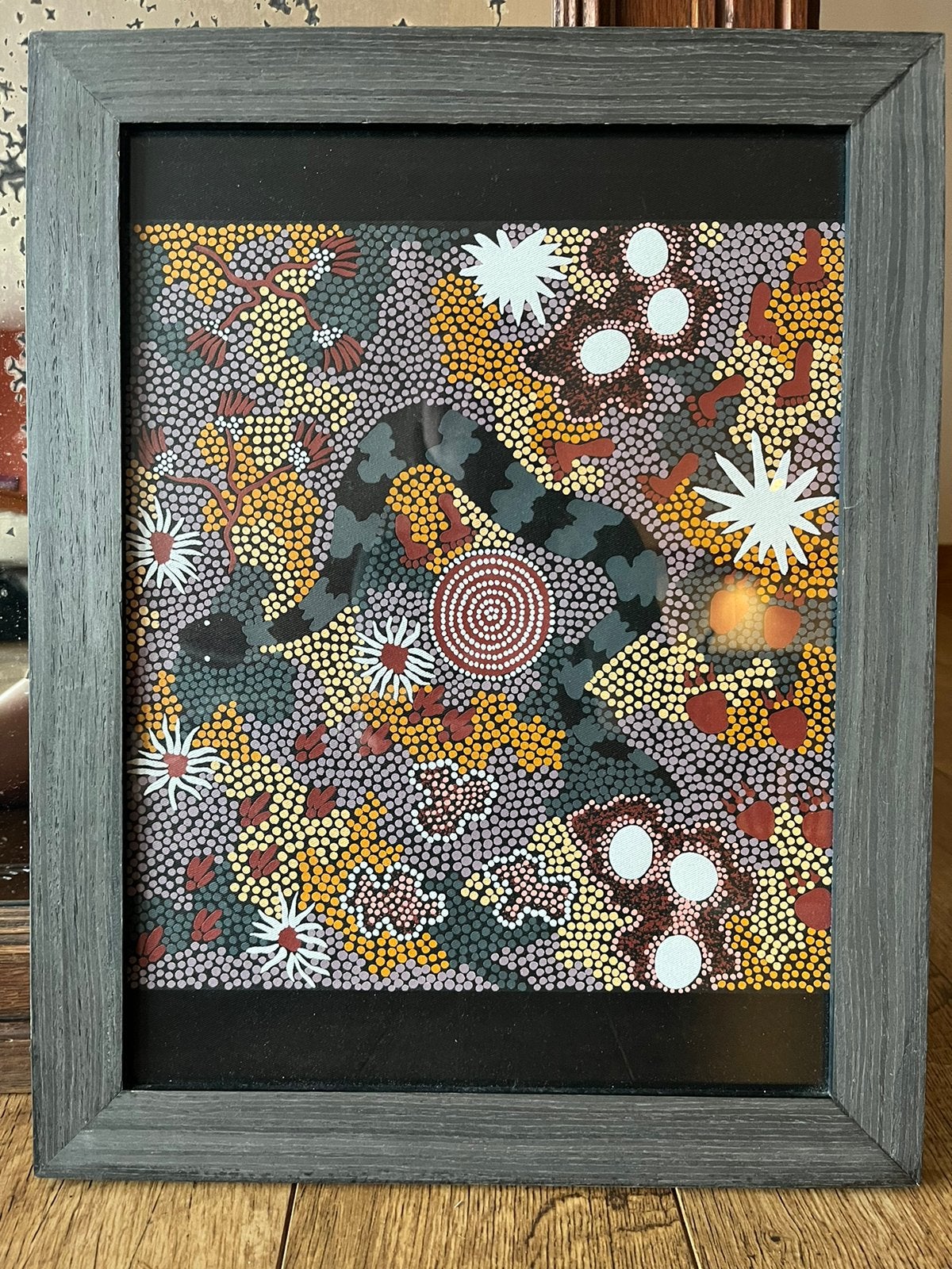 Dot painting uit Australië, Huis en Inrichting, Woonaccessoires | Lijsten, Ophalen, Zo goed als nieuw