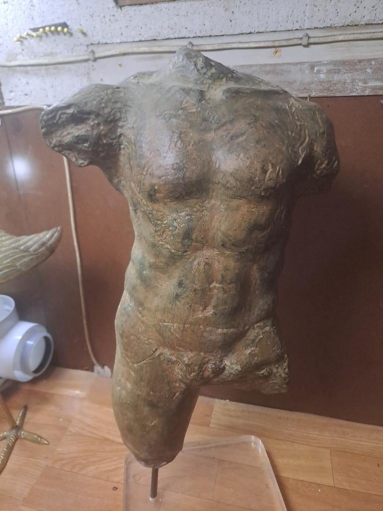 Oude bronzen buste., Antiek en Kunst, Brons