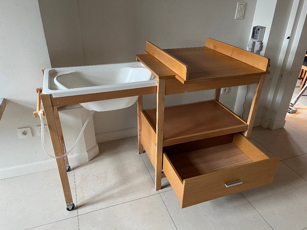 Verzorgtafel + bad, Kinderen en Baby's, Ophalen, Gebruikt, Badje