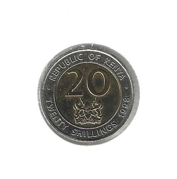 Kenia, 20 Shillings 1998., Enlèvement ou Envoi, Autres pays, Monnaie en vrac