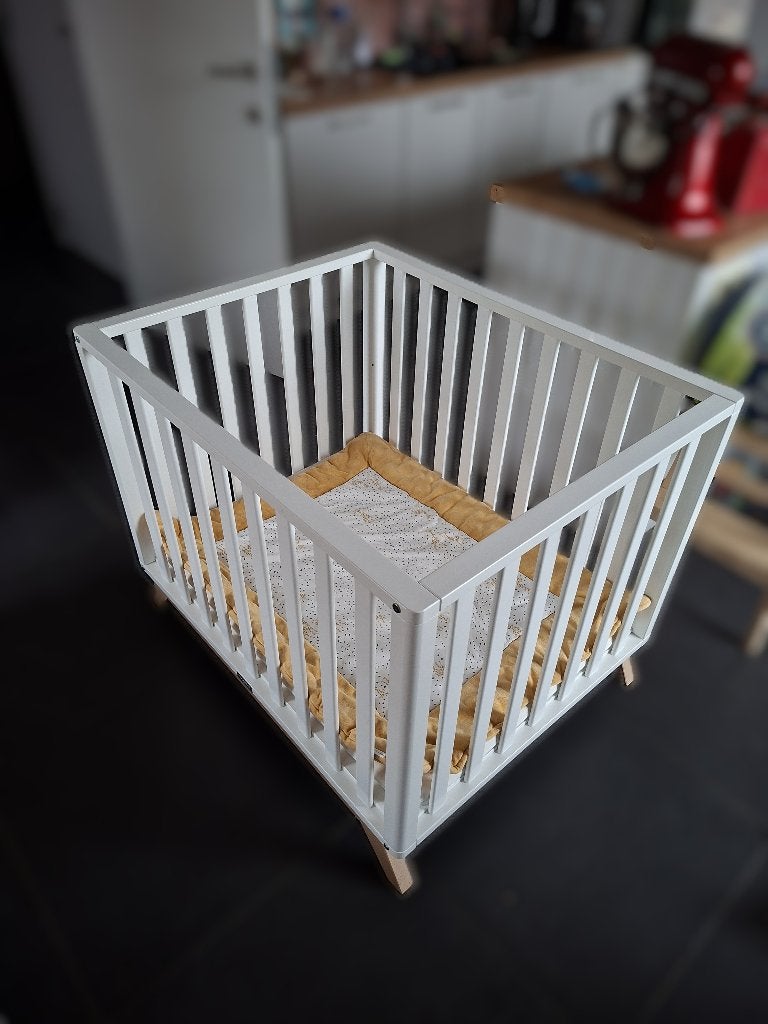 Babypark Bopita Box Lynn Wit/Naturel, Kinderen en Baby's, Babyparken, Ophalen, Gebruikt, Rechthoekig, In hoogte verstelbaar