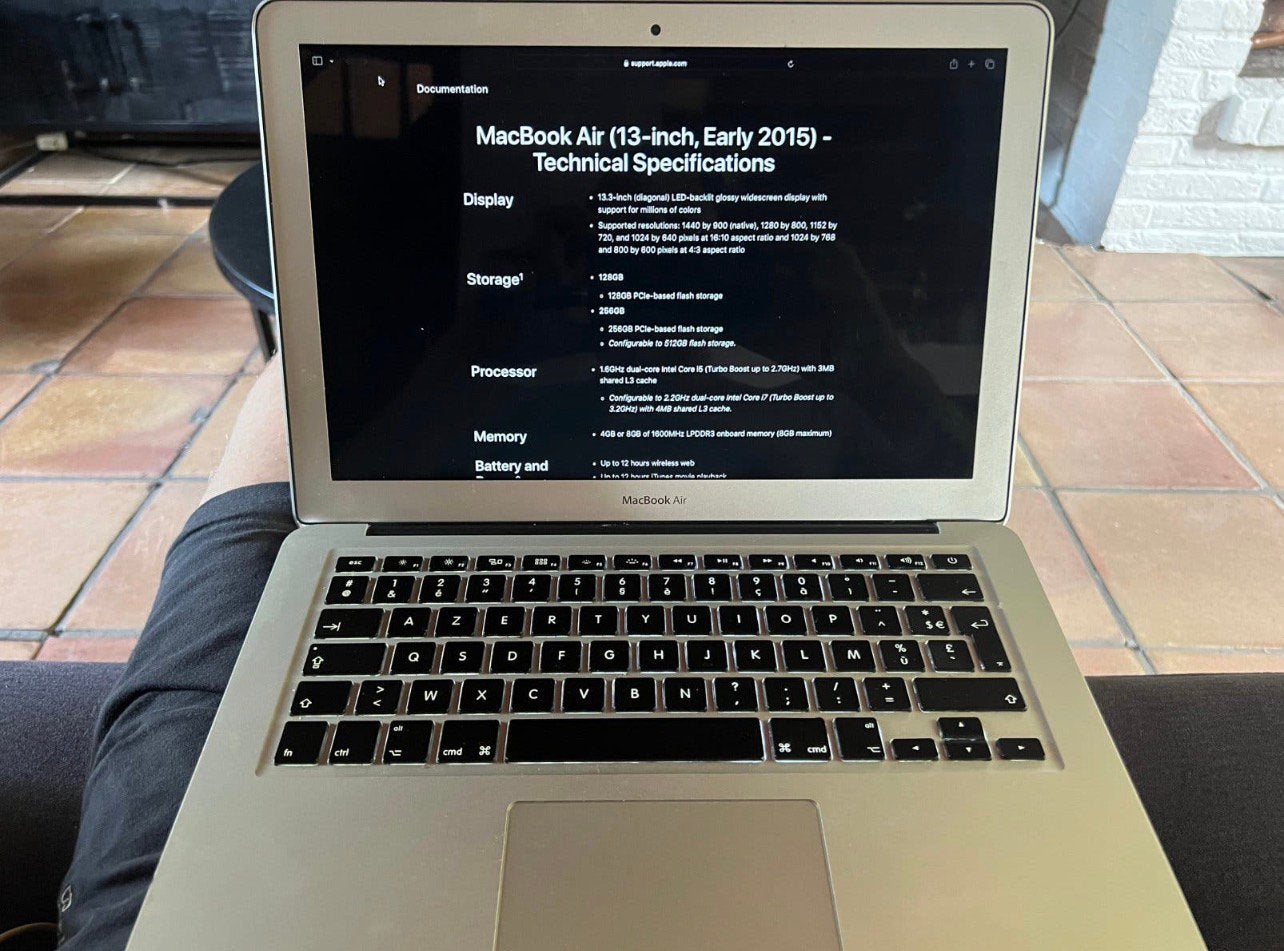 Macbook Air 2015, Ophalen of Verzenden, Gebruikt, 13 inch, MacBook