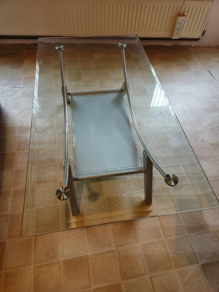RECHTHOEKIGE GLAZEN WOONKAMERTAFEL, Ophalen, Gebruikt, Rechthoekig, Glas