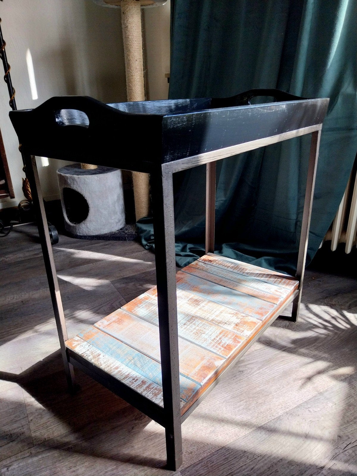 Serveertafel (sidetable met dienblad), Ophalen, Rechthoekig, Industrial