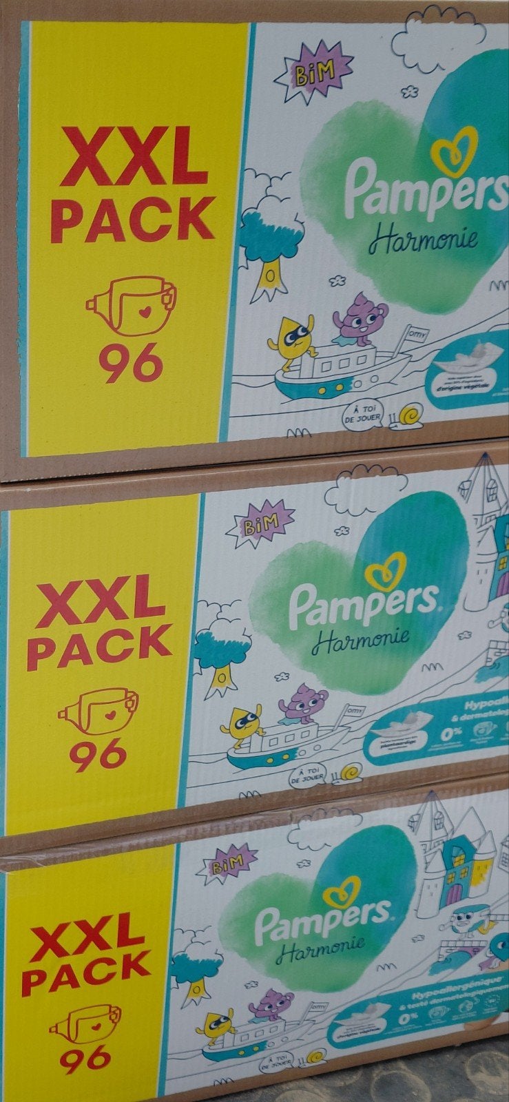 Pampers Harmonie maat 3, 8 dozen van 96st, Kinderen en Baby's, Badjes en Verzorging, Ophalen