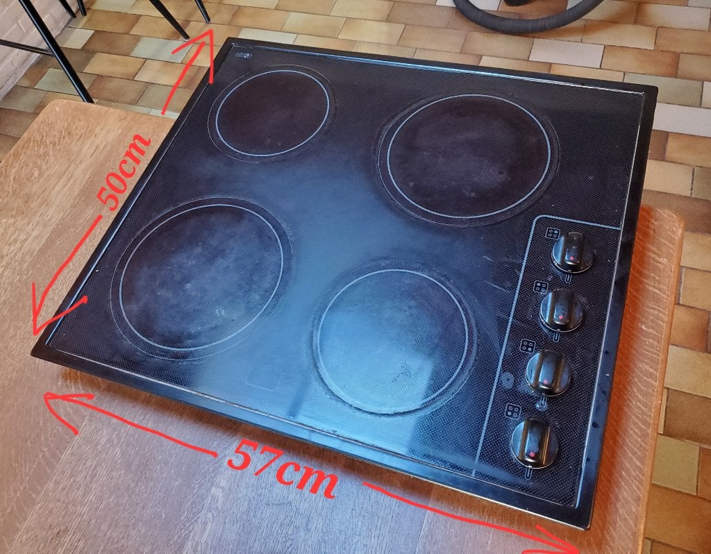 Plaque vitrocéramique, Electroménager, 4 zones de cuisson, Enlèvement, Utilisé, À Poser