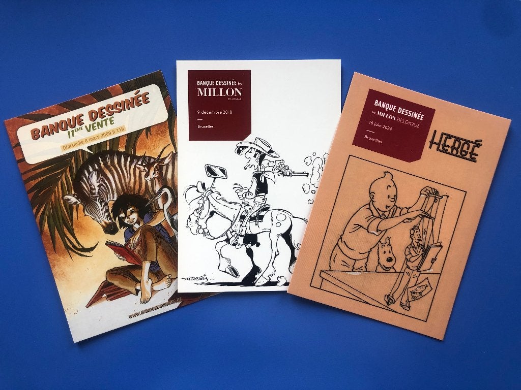Lot 3 CP Banque dessinée - Hergé Morris Frank Pé, Ophalen, Kuifje, Zo goed als nieuw, Overige typen