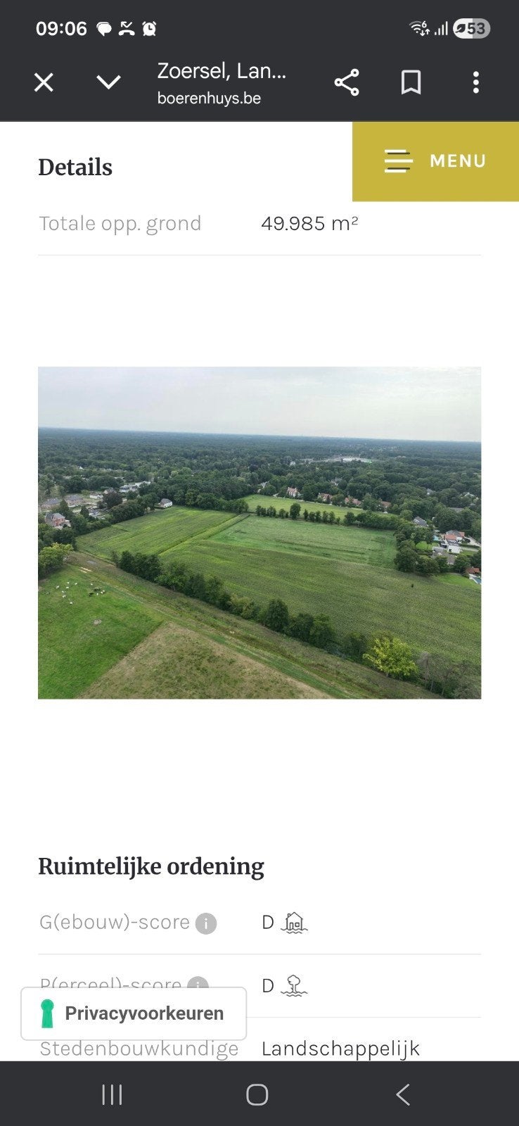mooi perceel landbouwgrond Sint-Antonius Zoersel, Zoersel, 1500 m² of meer