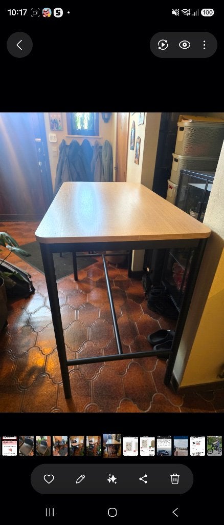 Tafel +gratis 5 krukken, Maison & Meubles, 100 à 150 cm, Métal, Utilisé, 50 à 100 cm