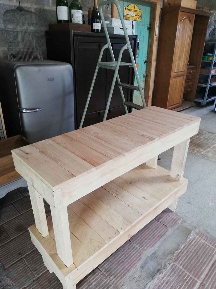 Muurtafel vervaardigd uit steiger hout, Tuin en Terras, Ophalen, Nieuw, Hout