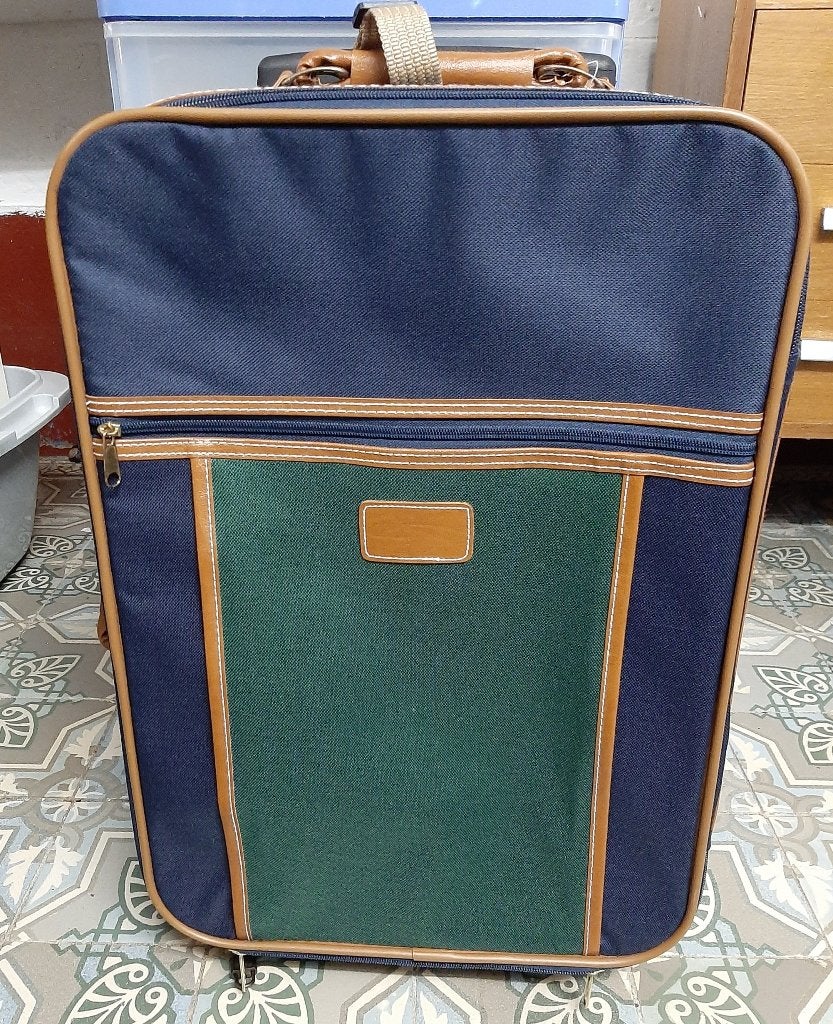 valise trolley bleu marine, Handtassen en Accessoires, Koffers, Overige materialen, Gebruikt, 50 tot 60 cm, Minder dan 35 cm
