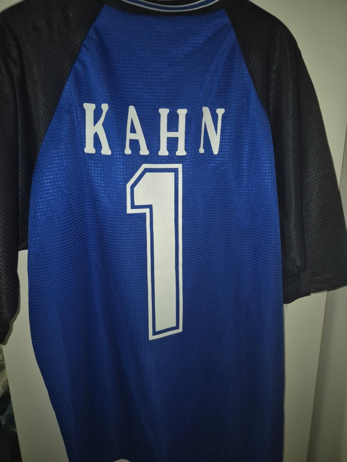 kahn voetbalshirt, Ophalen, Maat 52/54 (L), Blauw, Zo goed als nieuw