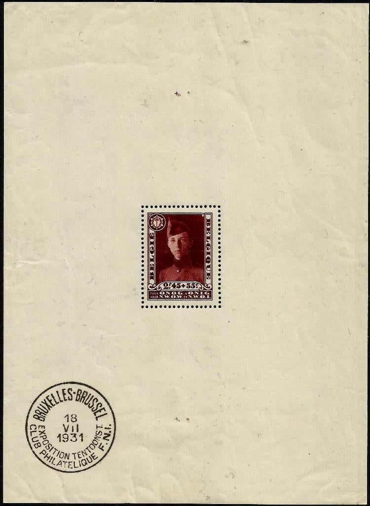 1931 “Korporaal”OBP BL3*, Sans timbre, Trace d'autocollant, 1 Autocollant, Enlèvement ou Envoi