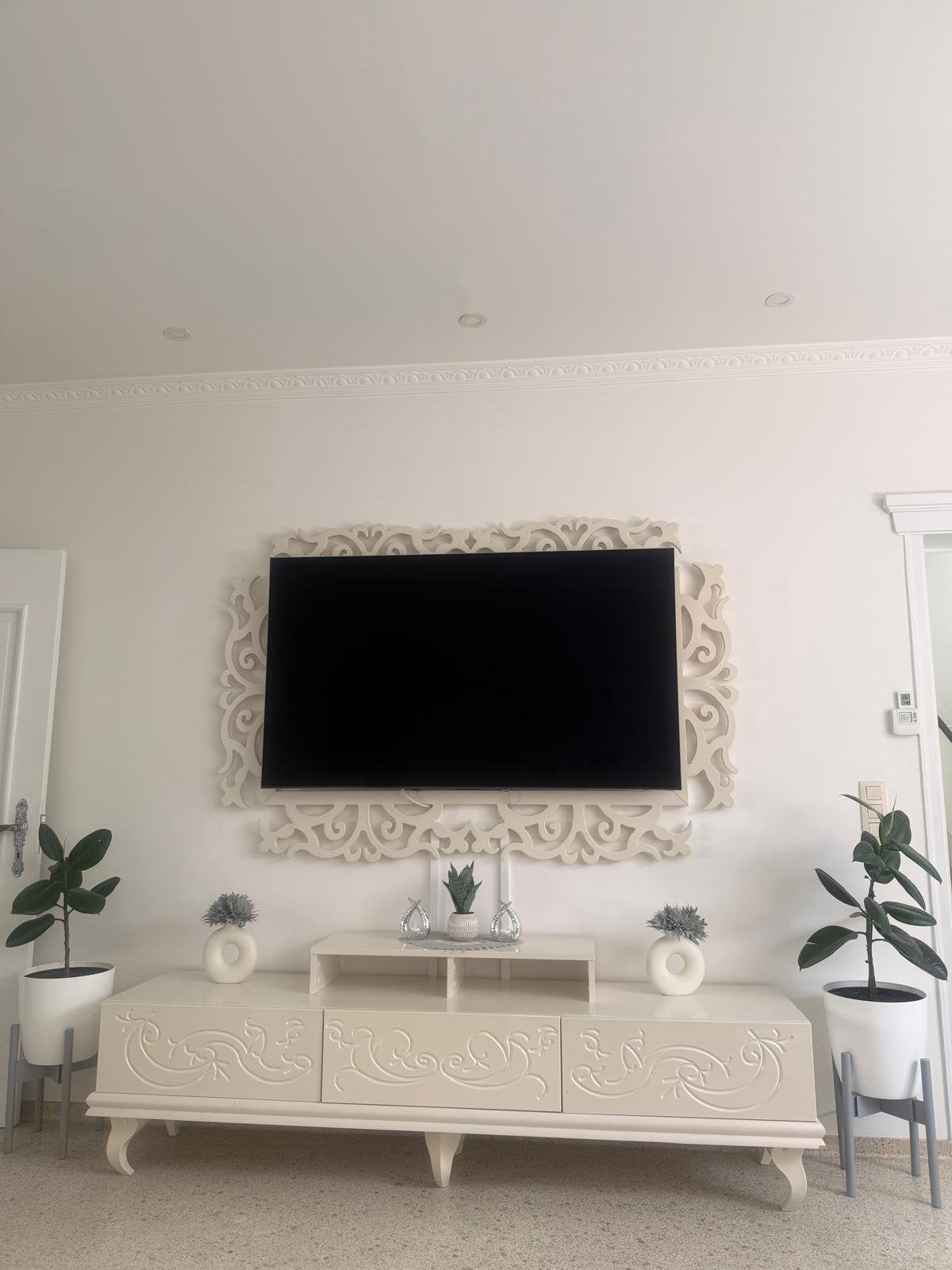 TV-meubel, salontafel, spiegel en 2 vitrinekasten, Enlèvement ou Envoi, Comme neuf
