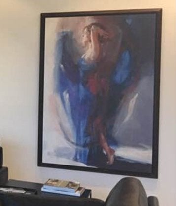 Kunst Christine Comyn, Ophalen, Textiel, Ingelijst, Portret