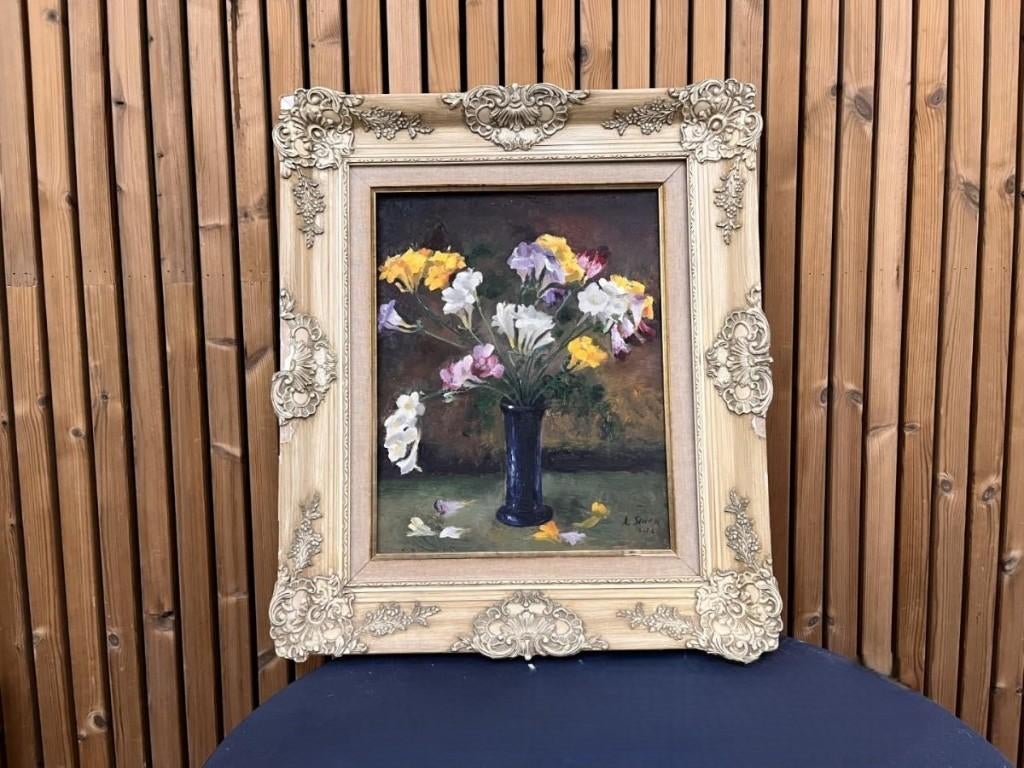 Authentiek Bloemstilleven Albert Steel (1917-1984), Antiek en Kunst, Ophalen