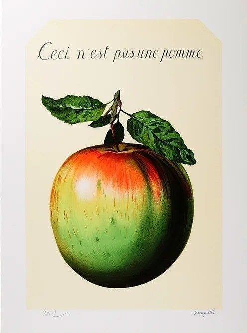 René Magritte - Ceci n'est pas une pomme, Antiek en Kunst, Abstract, Verzenden, Lithografie, Gelimiteerde oplage