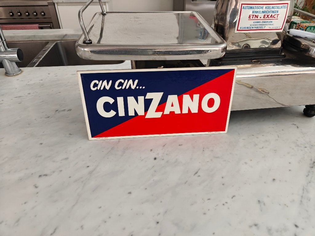 Panneau publicitaire CINZANO avec sceau, Enlèvement, Comme neuf, Panneau publicitaire