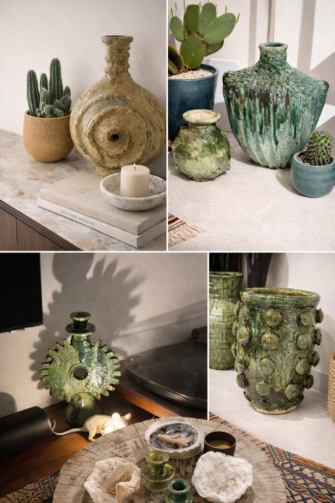 Tamegroute potterie, Huis en Inrichting, Woonaccessoires | Vazen, Ophalen of Verzenden, Nieuw, Groen, Aardewerk of Porselein