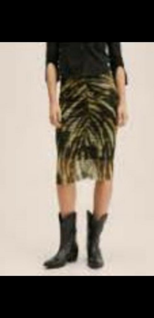 Rimpelrok met print mango, Kleding | Dames, Ophalen, Maat 42/44 (L), Zwart