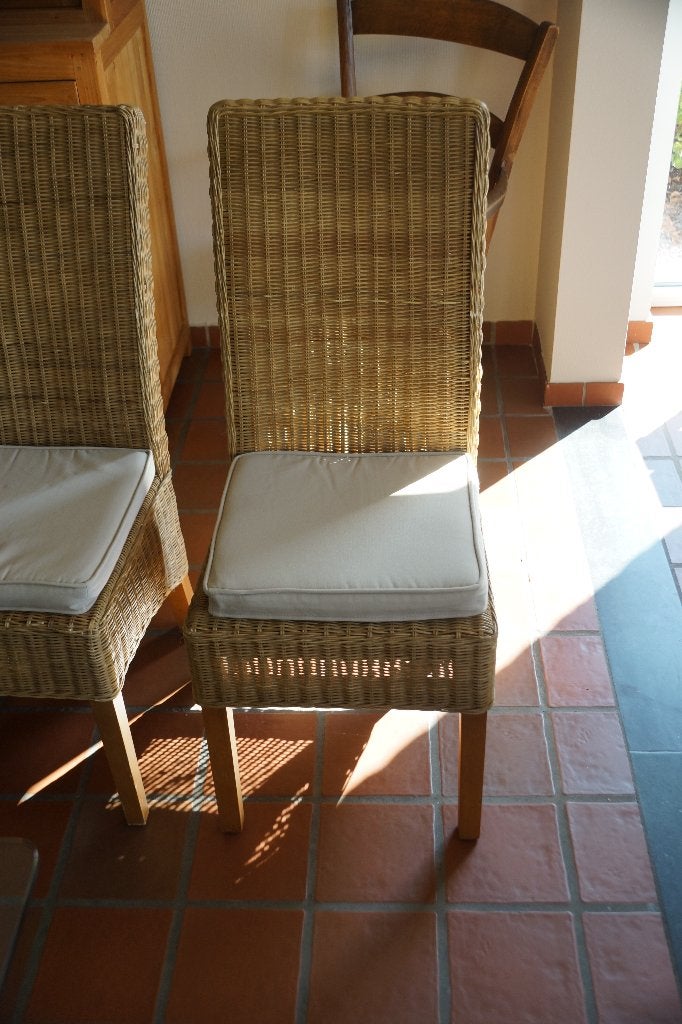 chaises en osier avec coussins, Osier ou Rotin, Autres couleurs, Enlèvement, Utilisé