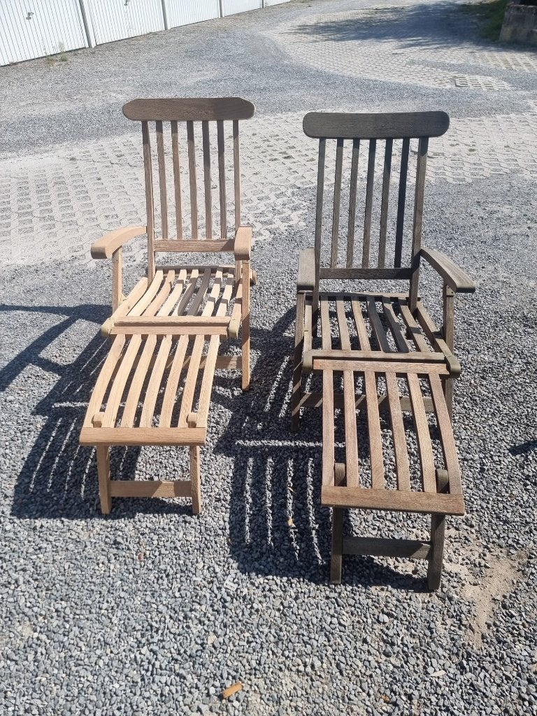 TEAK TUINSTOELEN LOUNGE, Jardin & Terrasse, Enlèvement, Utilisé, Bois de teck, Pliant