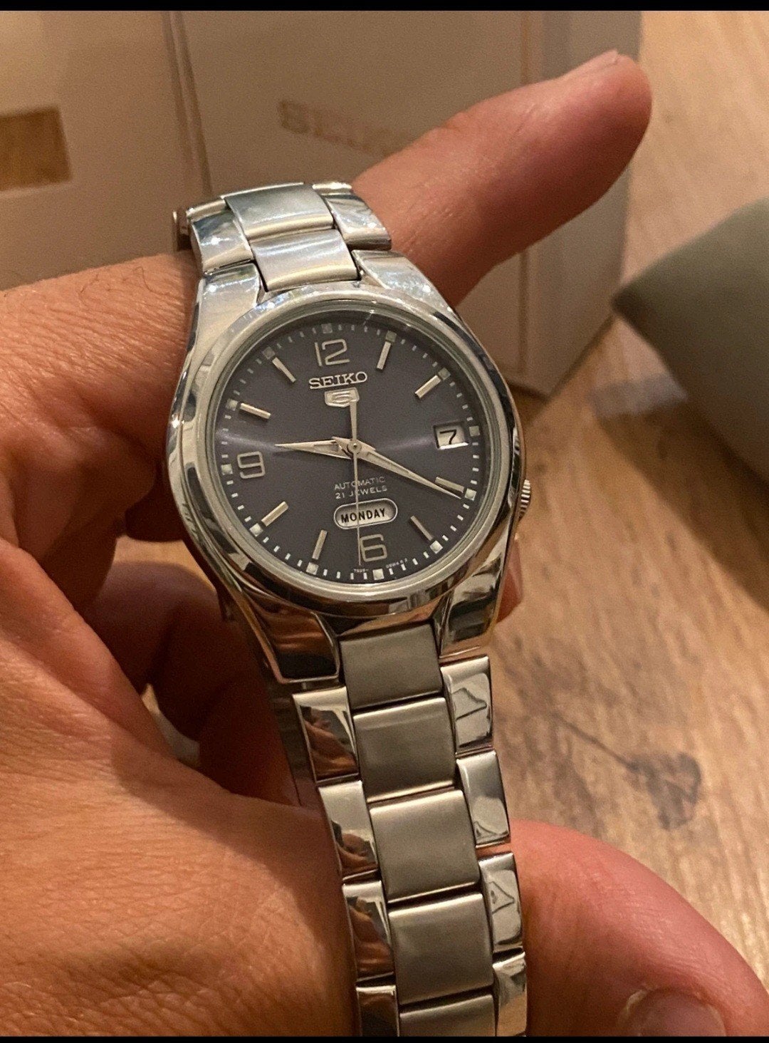 Seiko 5 Automatic SNK621K1 – Zeldzame 'Day at 6' – Full Set, Ophalen of Verzenden, Seiko