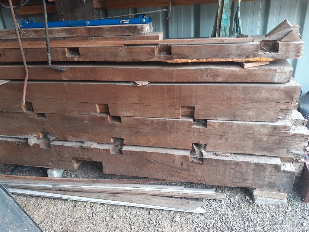 eiken balk, Ophalen, Gebruikt, 250 cm of meer