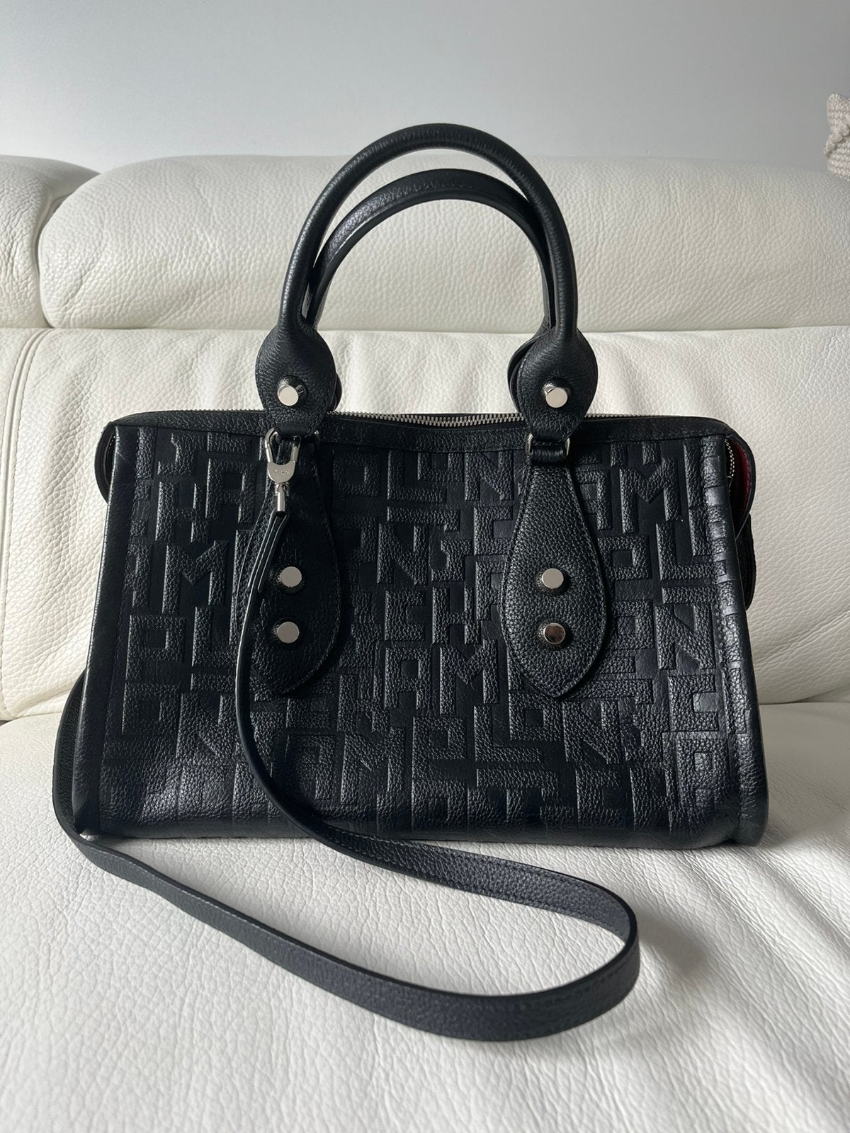 Sac Longchamp la voyageuse cuir noir parfaite conditions, Enlèvement ou Envoi, Comme neuf, Noir, Sac à main