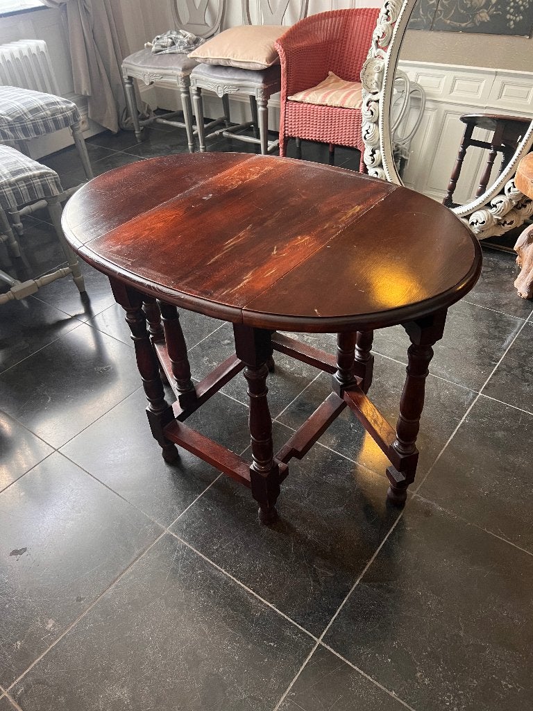 3 x kleine mahonie klaptafel mahonie, Huis en Inrichting, Ophalen, Gebruikt, Hout