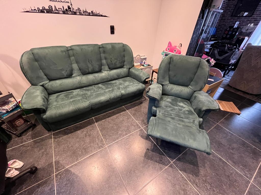 Cabapé 3 place plis fauteuil reclinable, Maison & Meubles, Enlèvement, Utilisé, Tissus