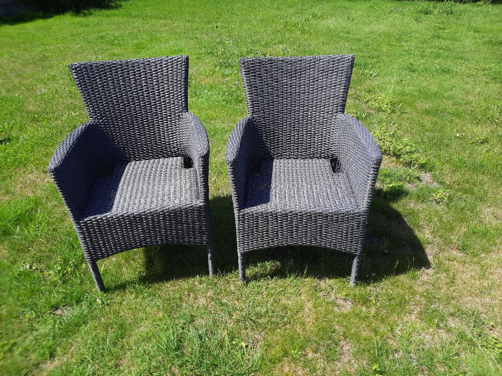 Set polyrotan tuinstoelen, Ophalen, Zo goed als nieuw, Wicker, Stapelbaar