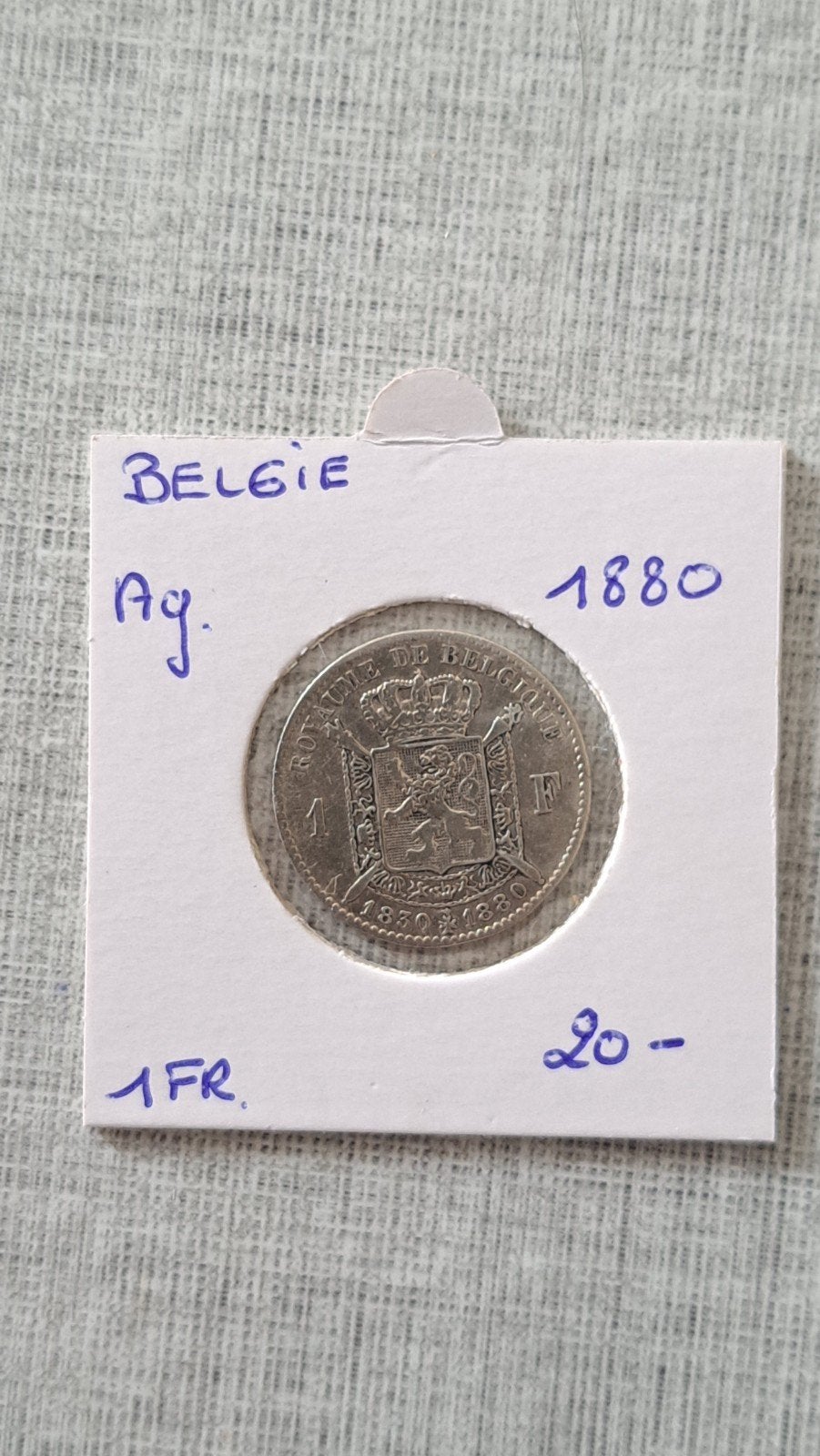 belgie 1 fr 1880 AG, Ophalen of Verzenden